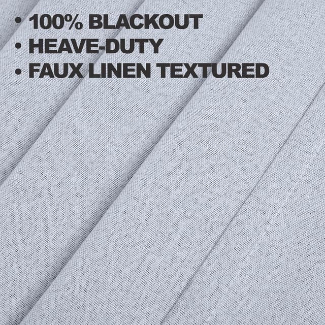 Thumbnail 3 de YSTELLAA Rideau occultant Lot de 2 Gris clair