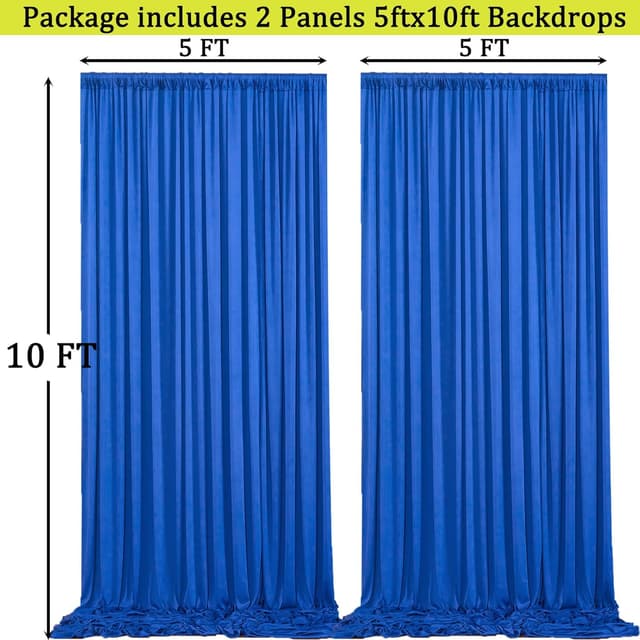 Detalle 2 de 3x3 m Königsblau Vorhang für Kulissen – Party- & Hochzeits-Hintergrund aus Polyester (2 Platten)