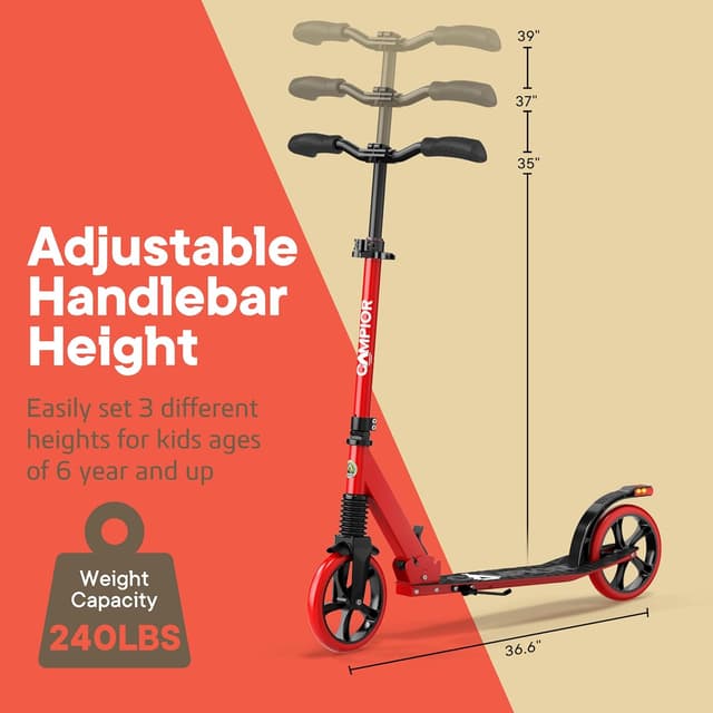 Thumbnail 3 de Campior Kick Scooter 240 lbs load, foldable 🛴