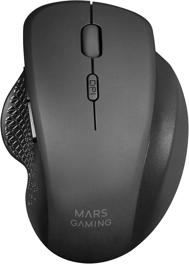 Detalle de MARSGAMING MMWERGO Negro: Ratón Inalámbrico Ergonómico