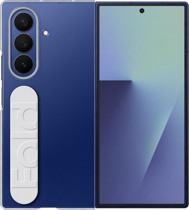 Detalle de Samsung Clear Grip Case Cover trasparente con cinturino per Galaxy Z Fold7 e 2 pellicole anti-riflesso