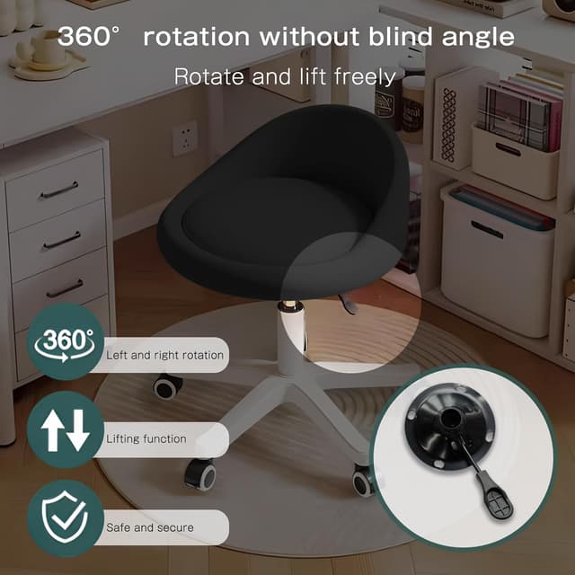 Thumbnail 3 de Rolling Stool Ergonomic Swivel Seat 14.4-inch