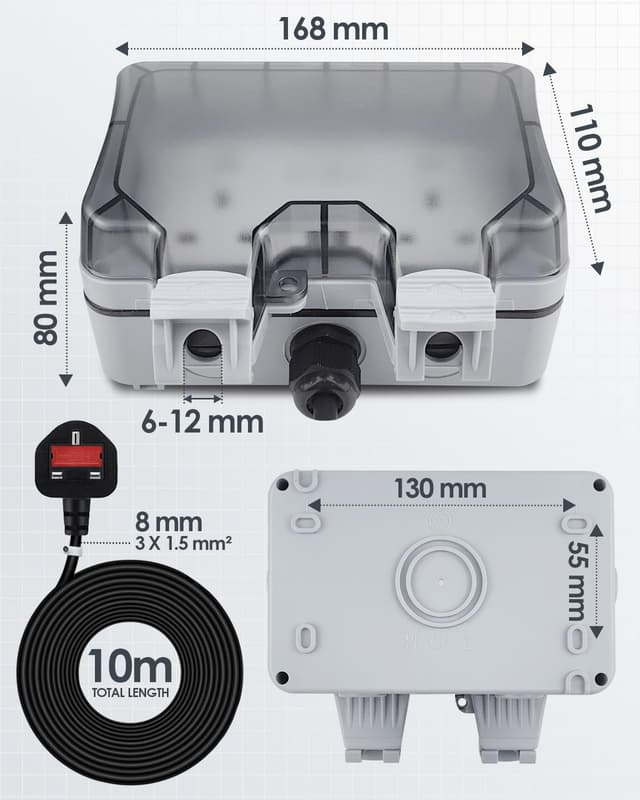 Thumbnail 4 de Zenmos Double Outdoor Socket 10m extension lead 🌐