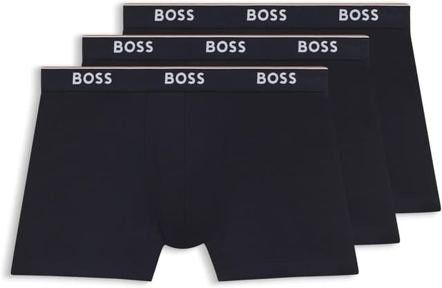 Detalle de BOSS Herren BoxerBr 3P Power Dreierpack – eng anliegende Boxershorts aus Stretch-Baumwolle
