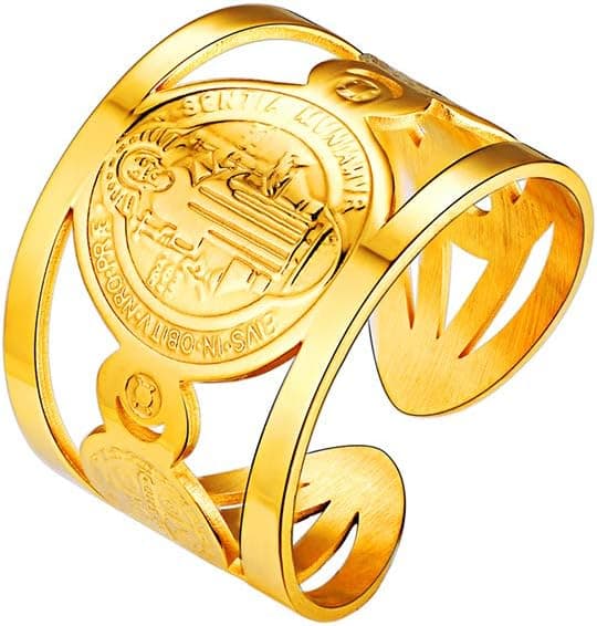 Detalle de FaithHeart Anello Aperto in Acciaio Inox Tema cattolico