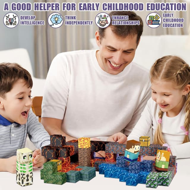 Detalle de TUKIIE Magnetische Bausteine Sword Edition – 213 magnetische Bausteine für Kinder ab 3 Jahren