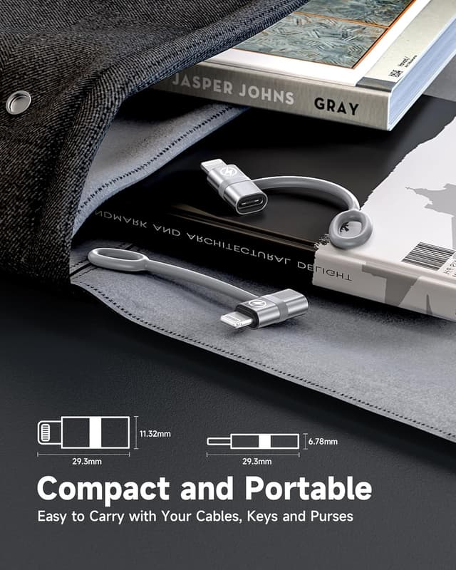 Detalle 2 de RAVIAD 36W USB-C to Lightning Adapter (2-Pack) – Fast charging USB-C to iPhone Lightning lead converter