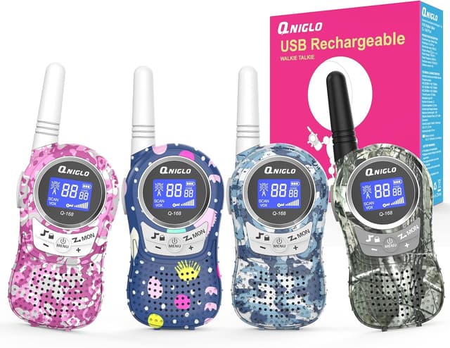 Detalle de QNIGLO Q168Plus Talkie-Walkie Camouflage 4-pack