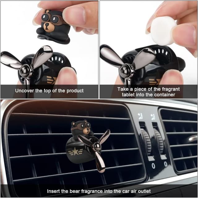 Thumbnail 4 de URAQT Auto Diffuser Cartoon Bär mit 2 Dufttabletten