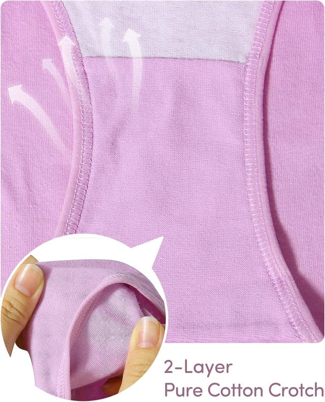 Detalle de Adorel Mädchen Slips aus Baumwoll-Mix – 12er-Pack (Motiv-Design, elastischer Bund)