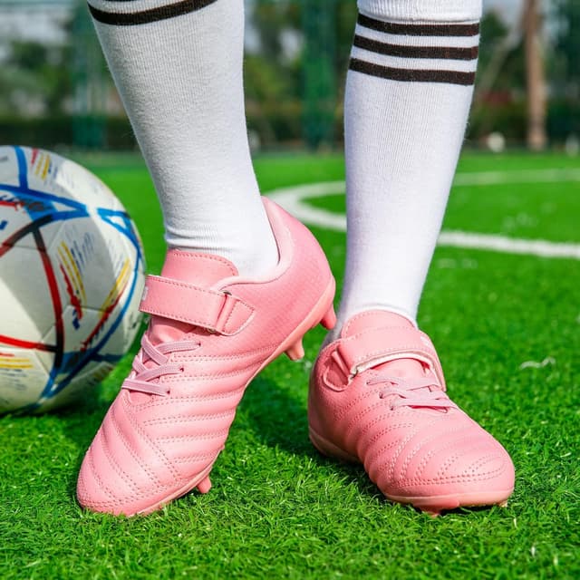 Detalle de BUWTDAY Kids Soccer Cleats (Boys & Girls) for Firm Ground Youth Football Shoes