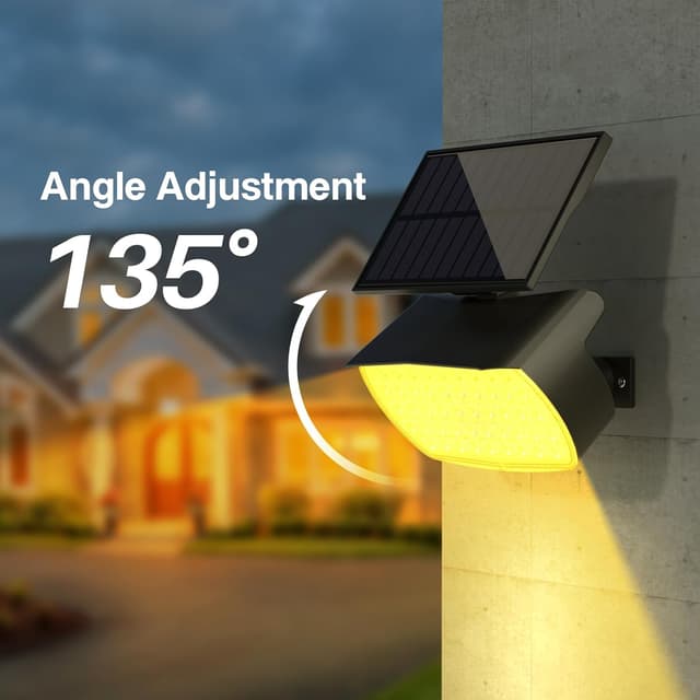 Detalle 2 de Solarlampen für Außen mit 108 LED – Solar-Gartenleuchte 3 Helligkeitsmodi, 3000K, IP67 (2 Stück)