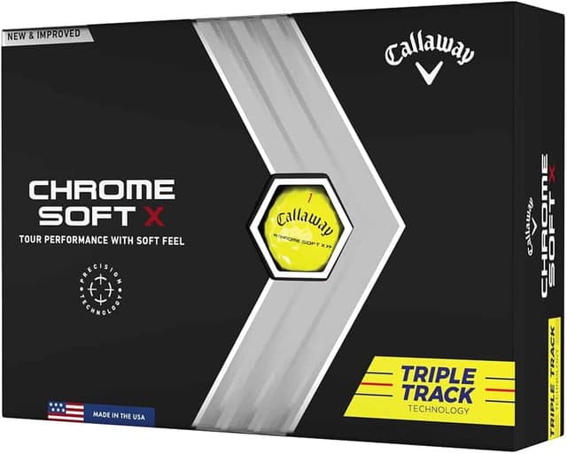 Thumbnail 6 de Callaway Chrome Soft X Golf Balls (Triple Track, Yellow) for high-speed spin and control