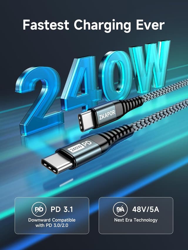 Detalle 2 de ZKAPOR USB-C auf USB-C Kabel 30 cm