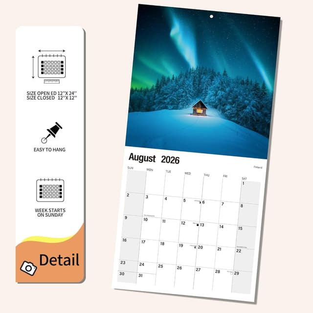Thumbnail 2 de 2026 Wall Calendar 12x24" ⚙