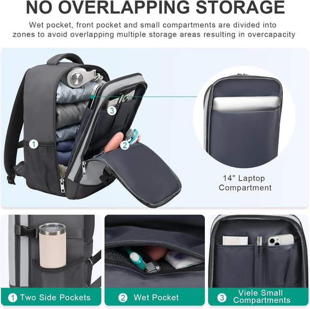 Thumbnail 4 de Xkdoai Cabin Bag 40x27x20 Backpack for Ryanair