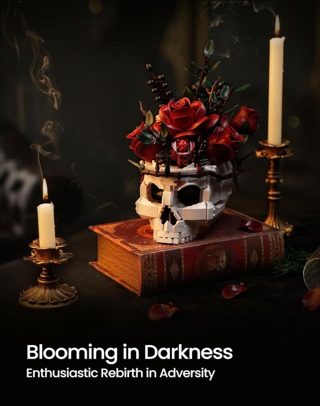 Thumbnail 5 de iATOM Skull Roses Building Set 10.8 in 💐