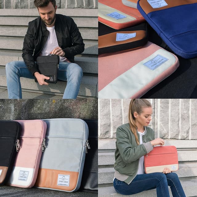 Thumbnail 6 de Johnny Urban Custodia MacBook Pro 13 / MacBook Air (2018) in tela con tasca laterale verde