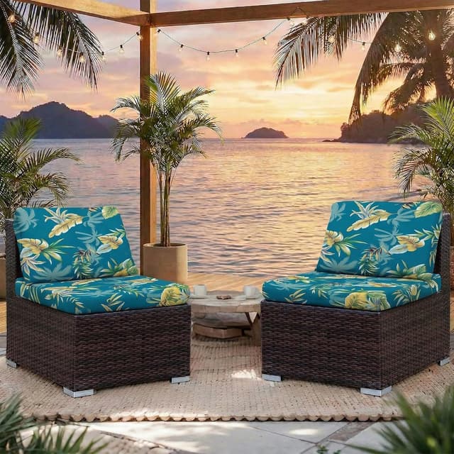 Detalle de LiveGo Patio Stretch Sofa Cushion Cover Replacement (2, Venus) – Elastic Outdoor Cushion Slipcover