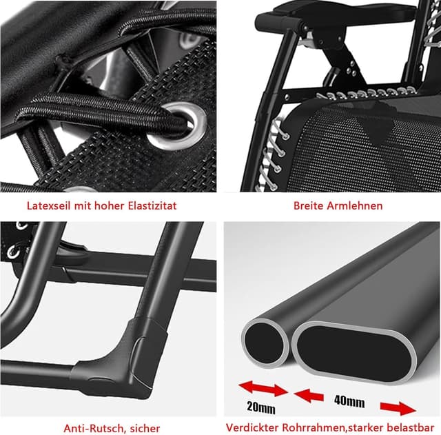 Detalle 2 de TYGYSDO Zero Gravity Gartenliege 83 cm