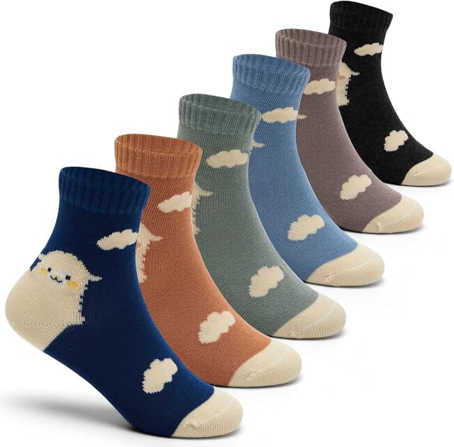 Thumbnail 6 de Aisyee 6 Paar Kinder Baumwollsocken ohne Naht – bunte Cartoon- & Tierdesigns für Jungen