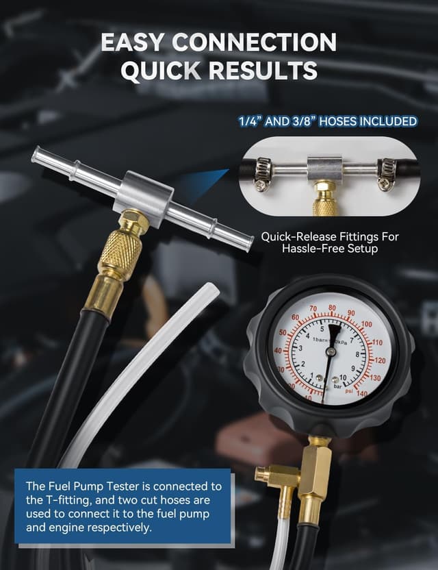 Thumbnail 5 de AUTOWN Fuel Pressure Tester Kit 0-140 PSI