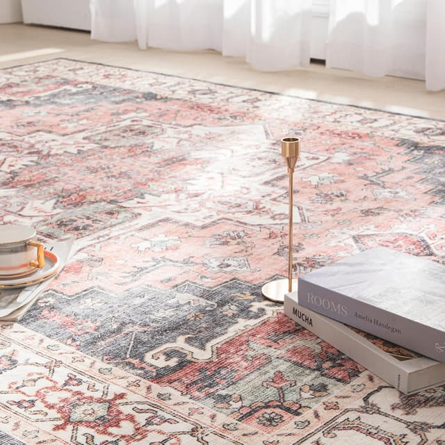 Detalle 2 de Carvapet Hallway Runner Rug 150x210cm in grey with non-slip backing (washable microfiber)