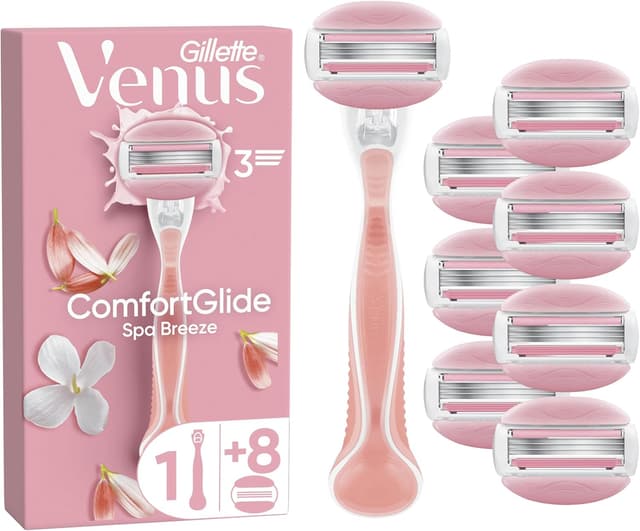 Detalle de Gillette Venus Comfortglide Spa Breeze women’s razor (8 blades) with 3 built-in blades