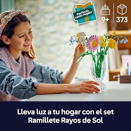 Detalle de LEGO Botanicals 10347 Ramillete Rayos de Sol: ramo de margaritas y tulipanes para construir y decorar