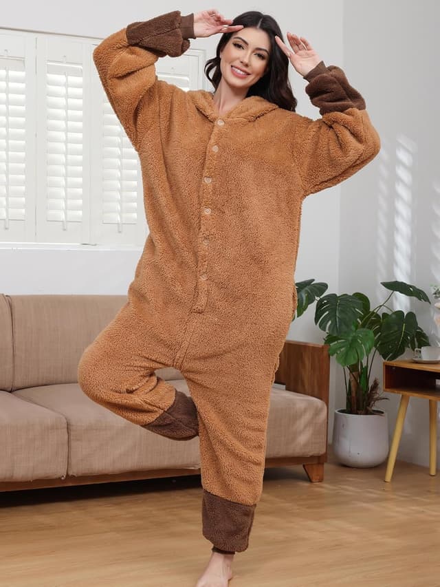 Detalle 2 de chuangminghangqi Tier-Einteiler mit Knopf Erwachsene