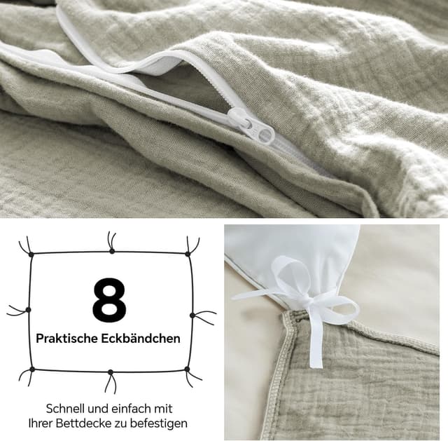 Thumbnail 5 de BEDELITE Musselin Bettwäsche 135x200 Baumwolle