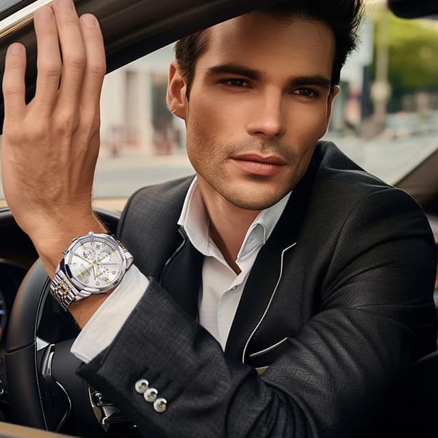 Thumbnail 4 de OLEVS Quarz Herrenuhr 3 ATM