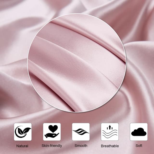Thumbnail 6 de Ravmix Silk Pillowcase for Hair and Skin (21Momme Mulberry Silk) with Hidden Zipper, Dusty Pink, 50×75cm