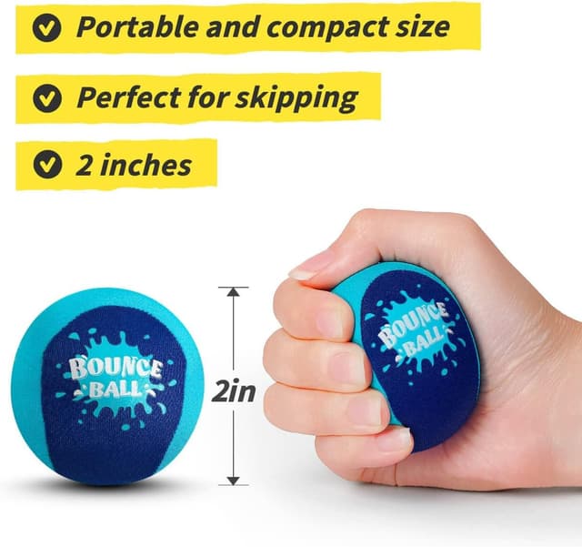 Detalle de SYHLN 2-Pack Water Bouncy Balls for Pool & Beach Games (Water Skipping Float Ball)