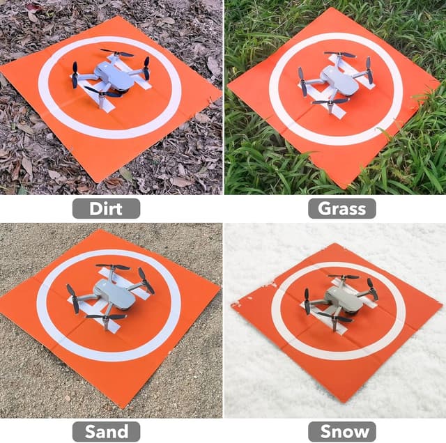 Detalle de SYMIK LP500 faltbarer Drohnen-Landeplatz (20 Zoll / 50 x 50 cm) – wasserdichtes PU, doppelseitig