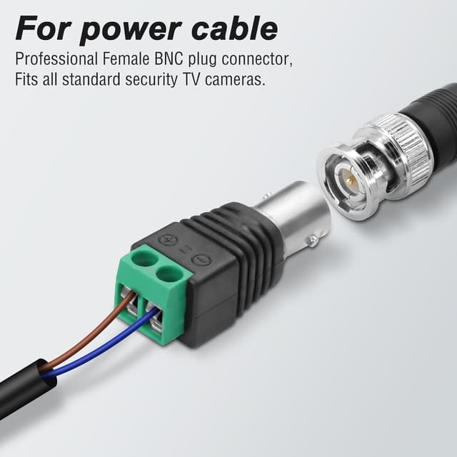 Detalle 2 de MEIRIYFA BNC Balun Adapter 10er Set für CCTV