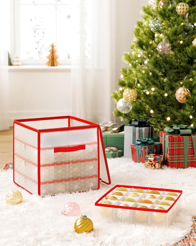 Thumbnail 1 de SONGMICS Contenitore per palline di Natale 64 posti