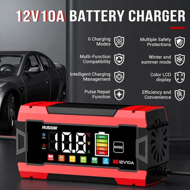 Thumbnail 1 de 10A Autobatterie Ladegerät 12V LiFePO4
