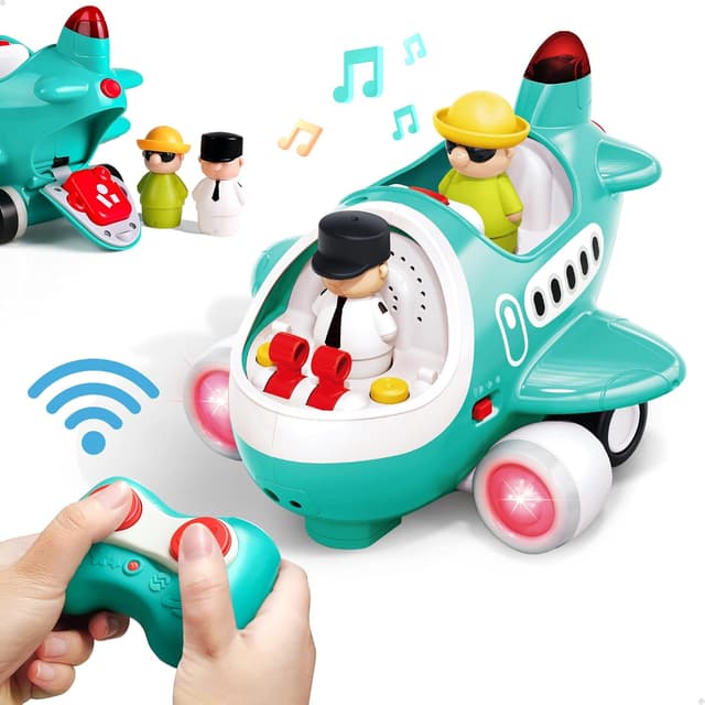 Detalle de iPlay iLearn Baby Airplane RC Toy (Remote Control + Automatic Obstacle Avoidance) for Toddlers 2–4