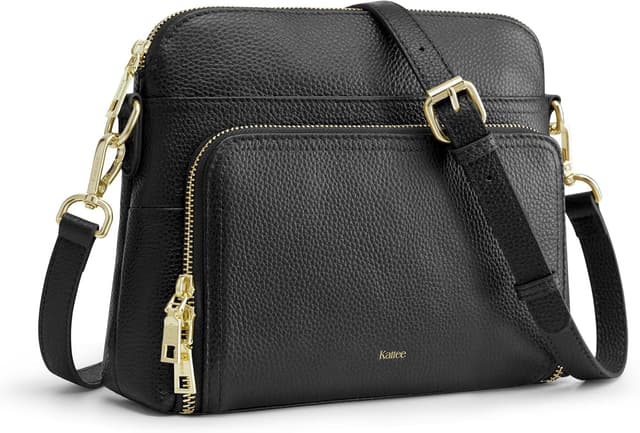 Detalle de Kattee Piccola borsa a tracolla da donna in vera pelle con portafoglio RFID