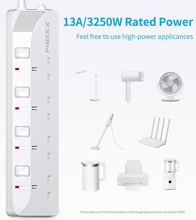 Detalle de PIBEEX Extension Lead 4 Way, 3 m cord