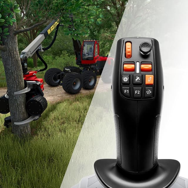 Detalle de Thrustmaster SimTask FarmStick : joystick agricole pour PS5 & PC, capteurs magnétiques H.E.A.R.T, 33 boutons d’action