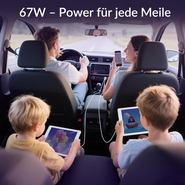 Thumbnail 4 de LUOSIKE 67W 3‑Port USB Auto Ladegerät