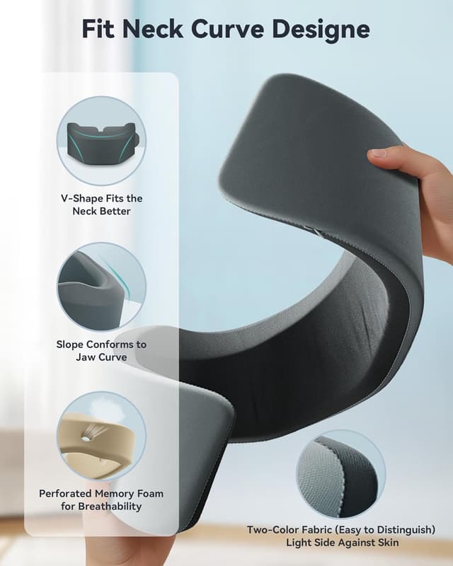 Thumbnail 6 de BETOVIN Neck Brace for Sleeping (Gray, Large) — Soft Cervical Collar for Neck Pain Relief and Support