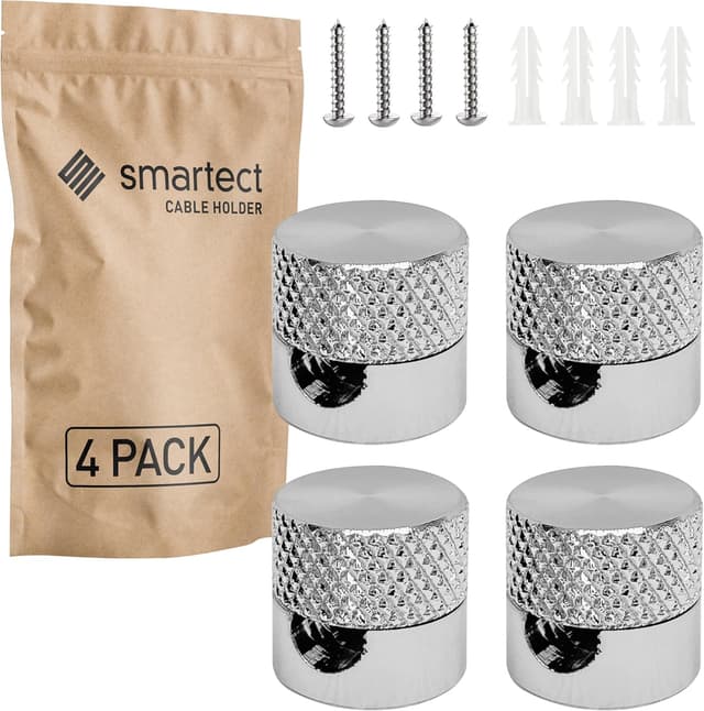 Detalle 2 de smartect Decentratore da parete e soffitto in alluminio per cavi, 2 pezzi ondulato bianco