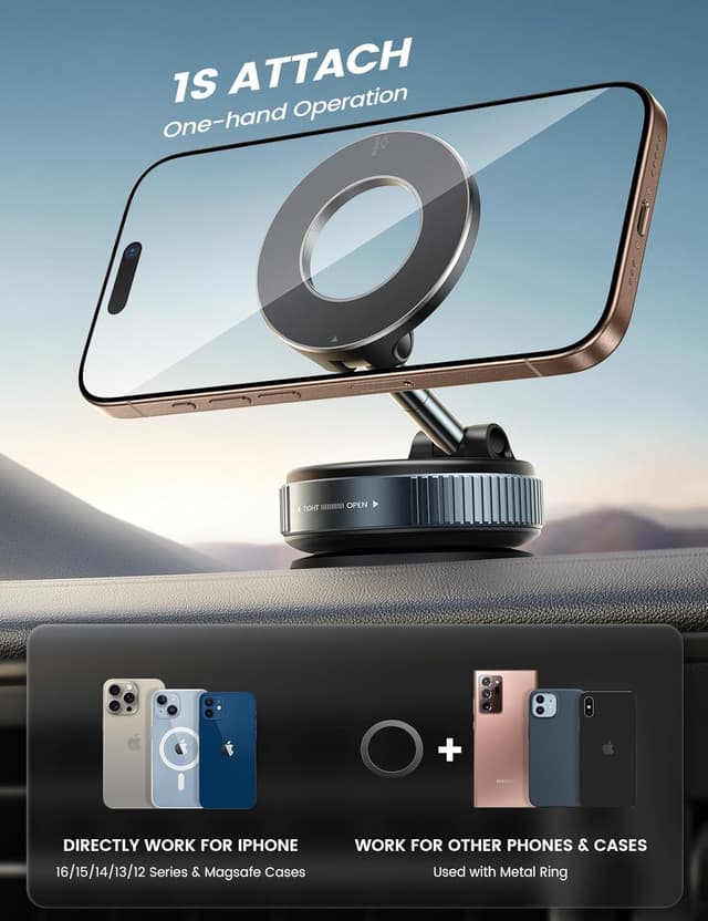 Thumbnail 5 de Lamicall Vacuum Magnetic Car Phone Holder 2025