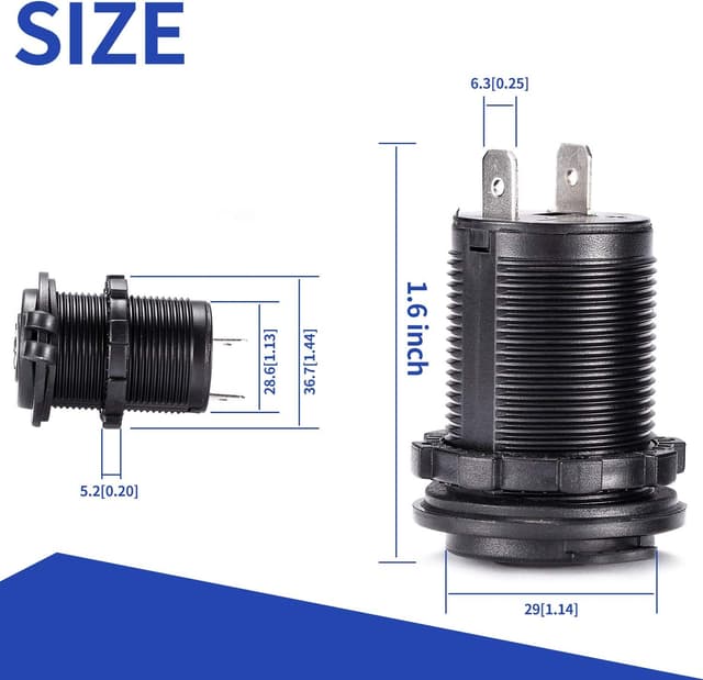Detalle de Yizerel 3 Pack 12V/24V Waterproof Cigarette Lighter Socket Plugs (IP66) for Cars, Motorbikes, Boats & More