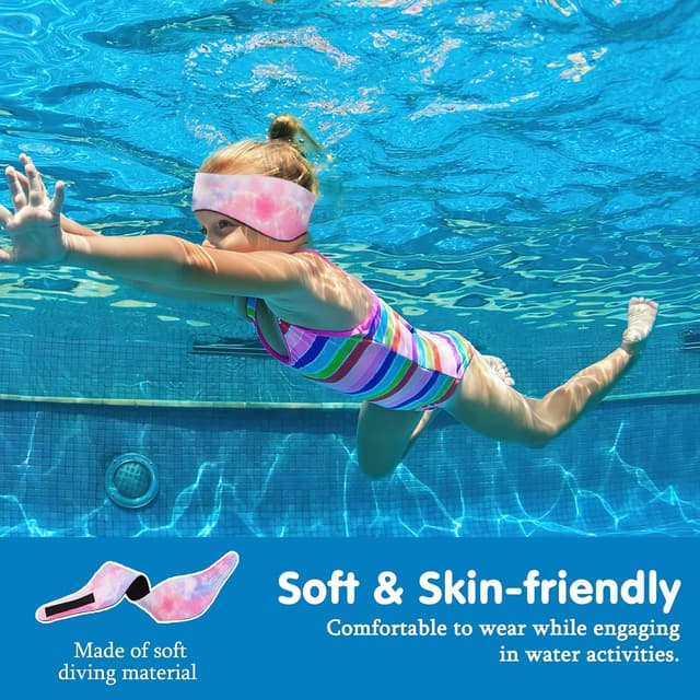 Detalle 2 de HeySplash Elastic Swimming Ear Band – Adjustable Neoprene Headband for Kids (waterproof ear protection)