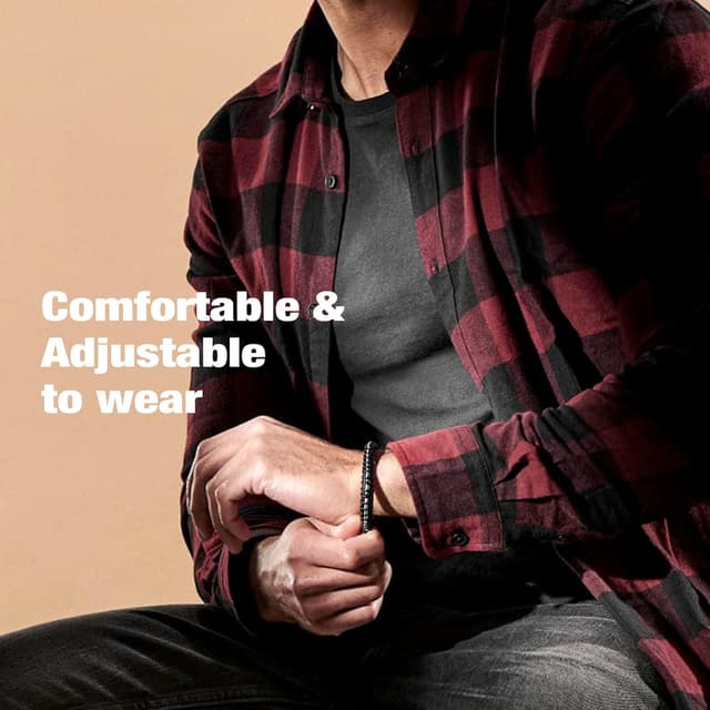 Thumbnail 1 de Leather Morse Code Bracelet 8.5 in