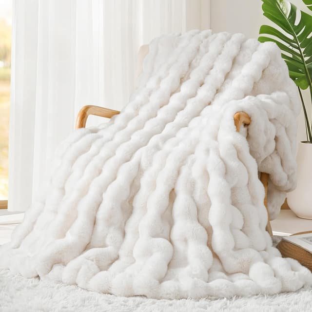 Detalle de Touchat 1000GSM Faux Rabbit Fur Throw